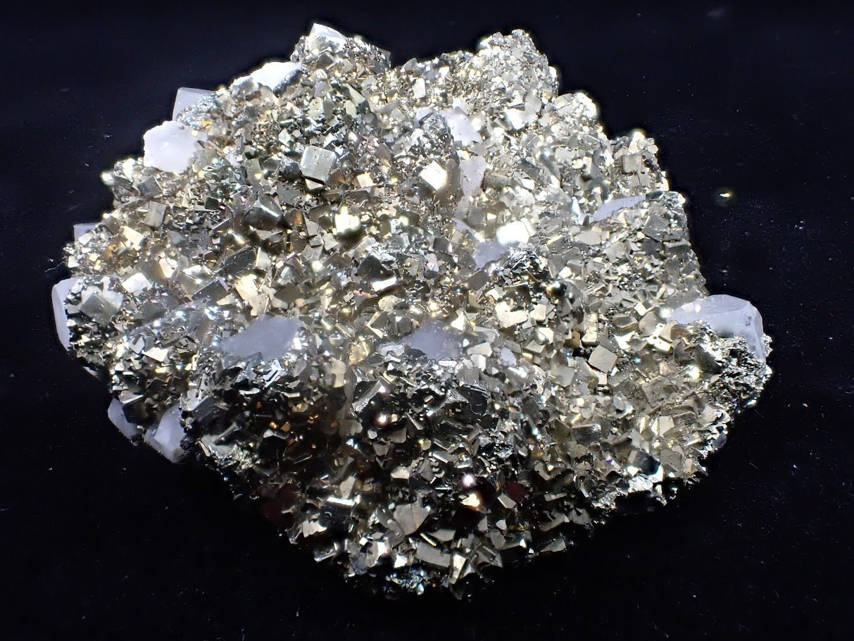 Pyrite on Quartz with High Luster Cubes– Tianshan Mine, Longyan, Fujian, China - Legacy Crystals and Minerals