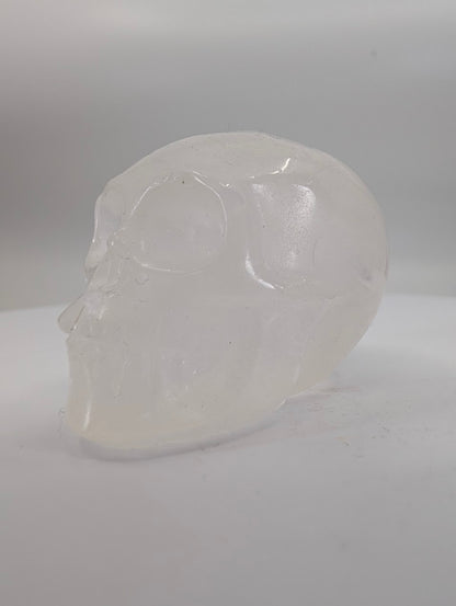 Quartz crystal skull carving – 41mm hand-carved natural stone – Legacy Crystals and Minerals