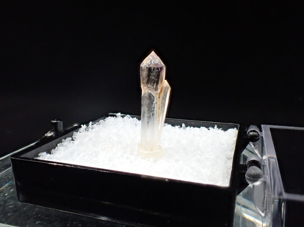 Quartz Scepter – Goboboseb Mountains, Namibia – Clear Crystal with Smoky Tip – Micro Specimen (20mm) - Legacy Crystals and Minerals