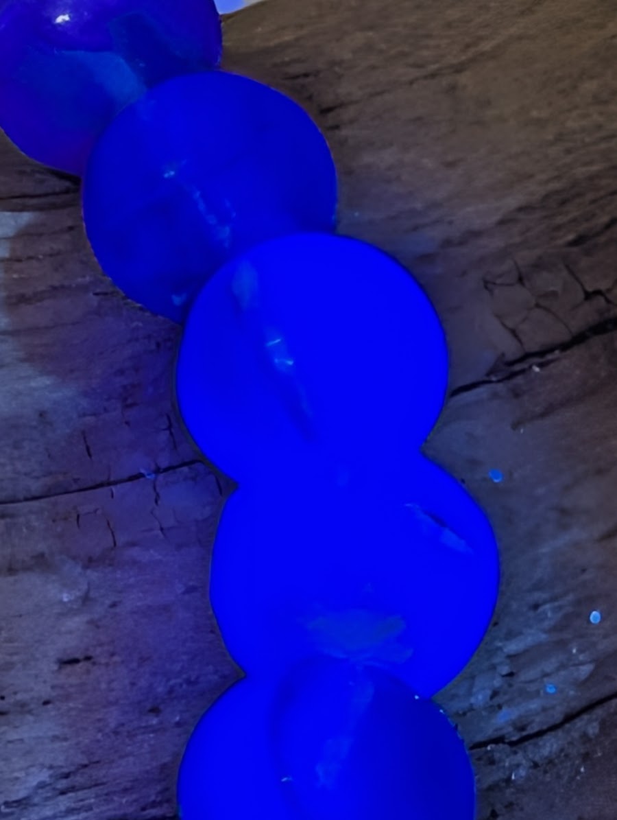 UV glow of rainbow fluorite bracelet