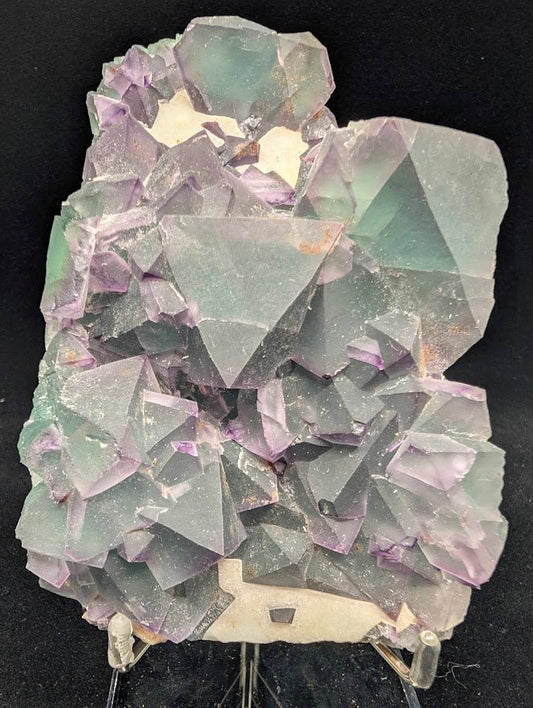 Rare De’an Fluorite Cluster – UV Reactive Green & Purple Crystal from Jiangxi, China - Legacy Crystals and Minerals