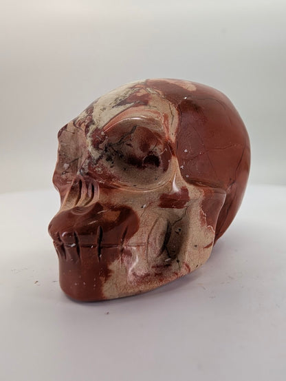 Red Jasper crystal skull carving – 41mm hand-carved natural stone – Legacy Crystals and Minerals