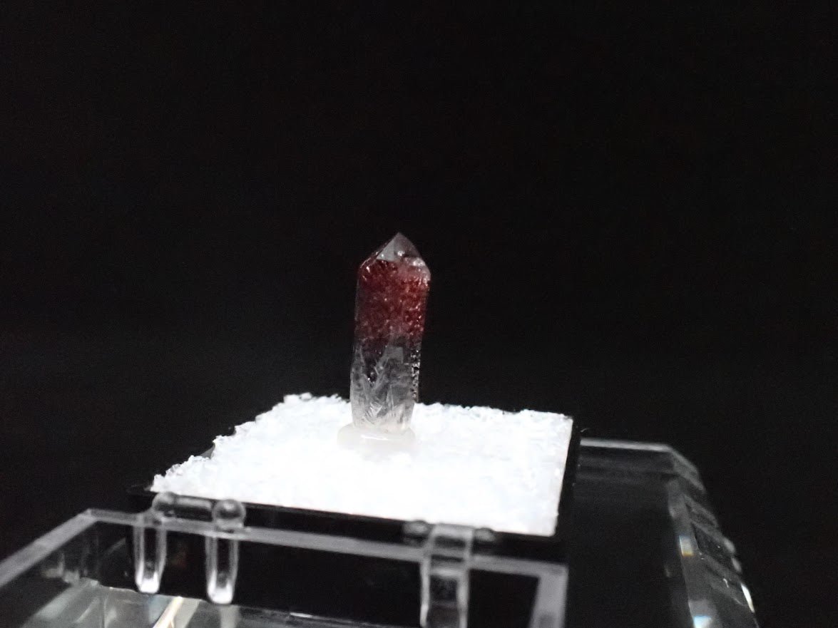 Red Phantom Quartz with Hematite Inclusions – High Clarity Crystal Specimen (19mm) - Legacy Crystals and Minerals