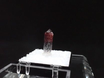 Red Phantom Quartz with Hematite Inclusions – High Clarity Crystal Specimen (19mm) - Legacy Crystals and Minerals