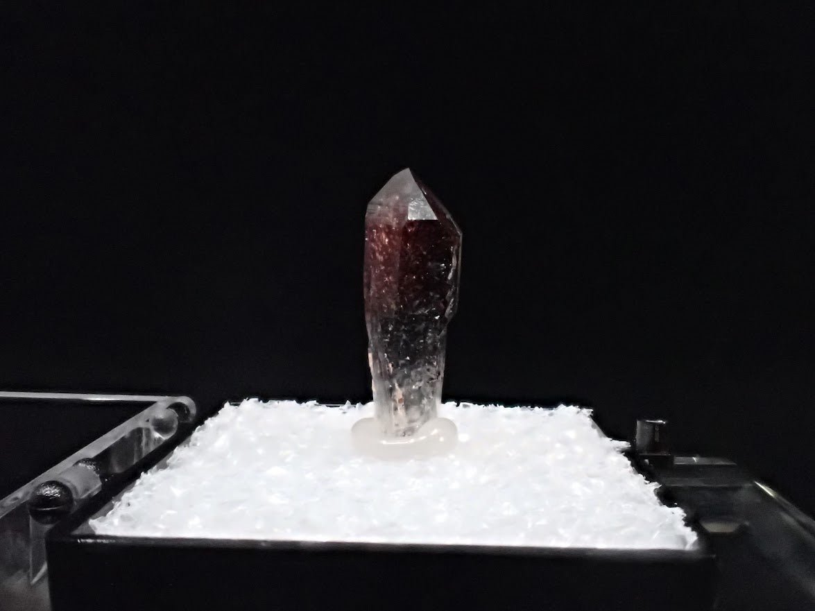 Red Phantom Quartz with Hematite Inclusions – High Clarity Crystal Specimen (19mm) - Legacy Crystals and Minerals