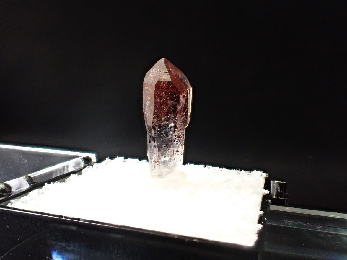 Red Phantom Quartz with Hematite Inclusions – High Clarity Crystal Specimen (19mm) - Legacy Crystals and Minerals