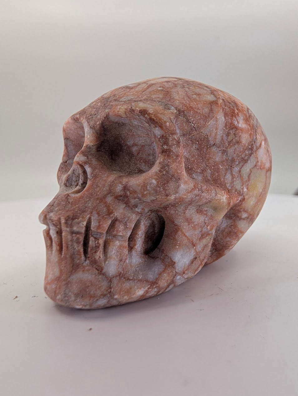 Red Vein Jasper crystal skull carving – 41mm hand-carved natural stone – Legacy Crystals and Minerals