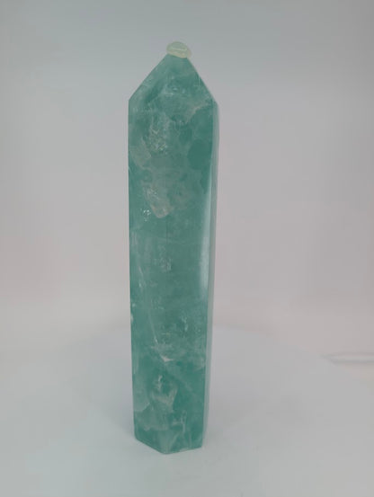 Green Fluorite tower – translucent body close-up