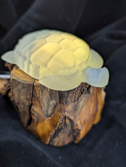 Luminous Selenite Sea Turtle Carvings | ~3.3in., ~ 90g