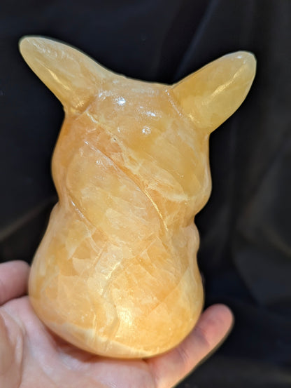 Orange Calcite Pikachu ~ 4.8in., 875g