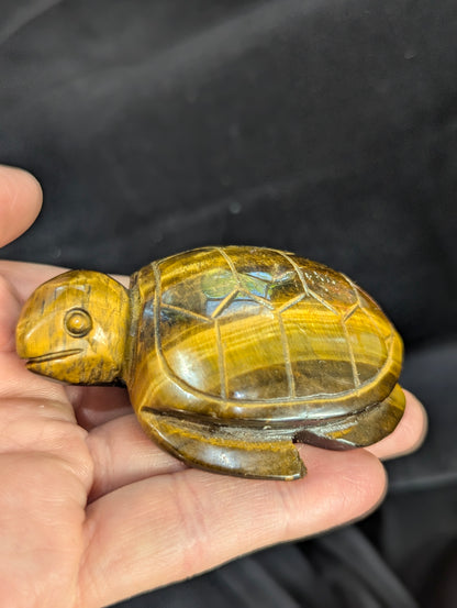Tiger's Eye Sea Turtle Carvings