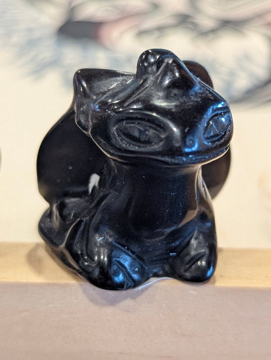 Tiny Toothless Night Fury Dragon Mineral Totem ~ 1"