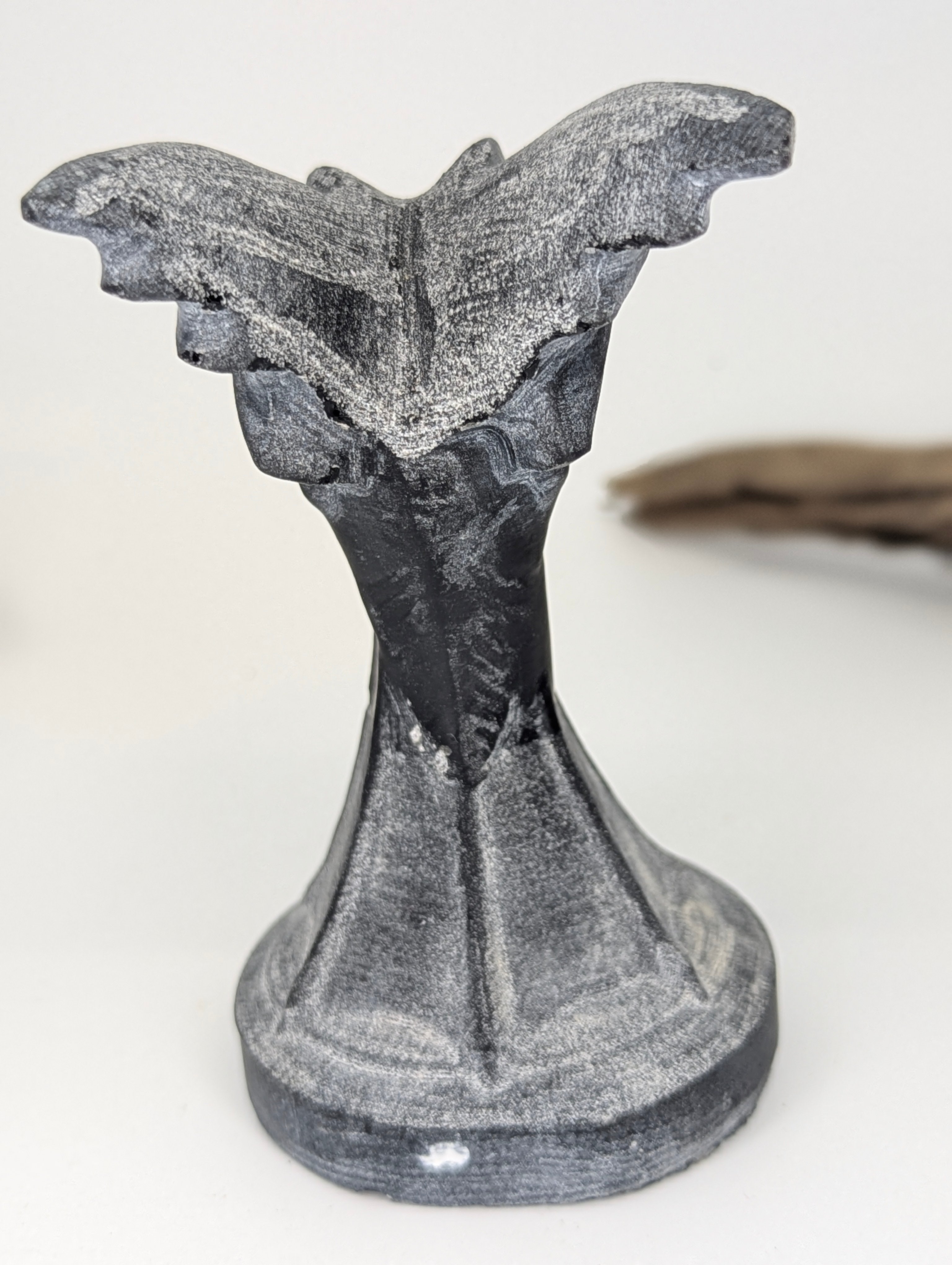 Matte Black Obsidian Gargoyle Carving – Guardian of Shadow and