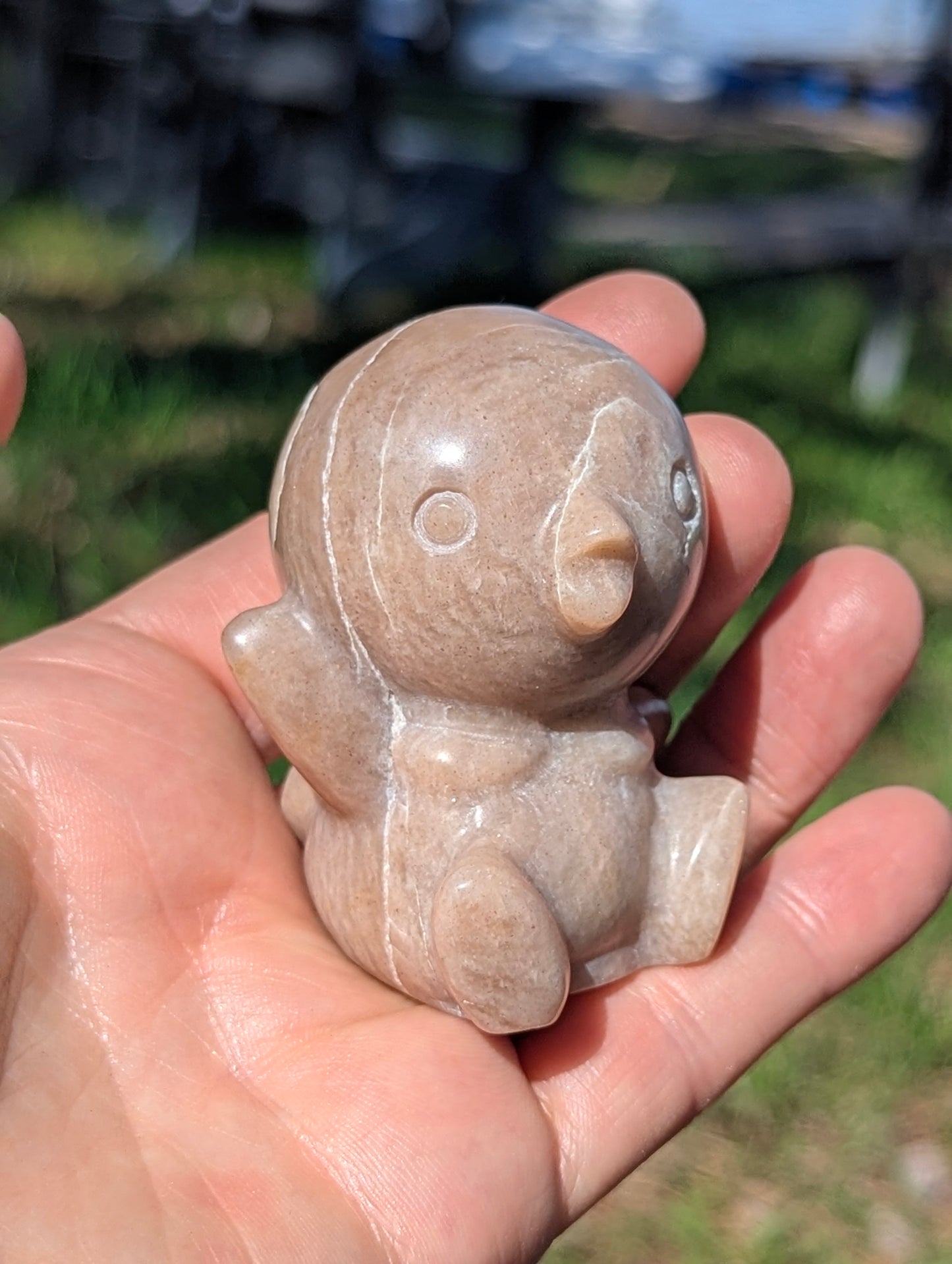 Brown Moonstone Penguin - Carving - 2.5"