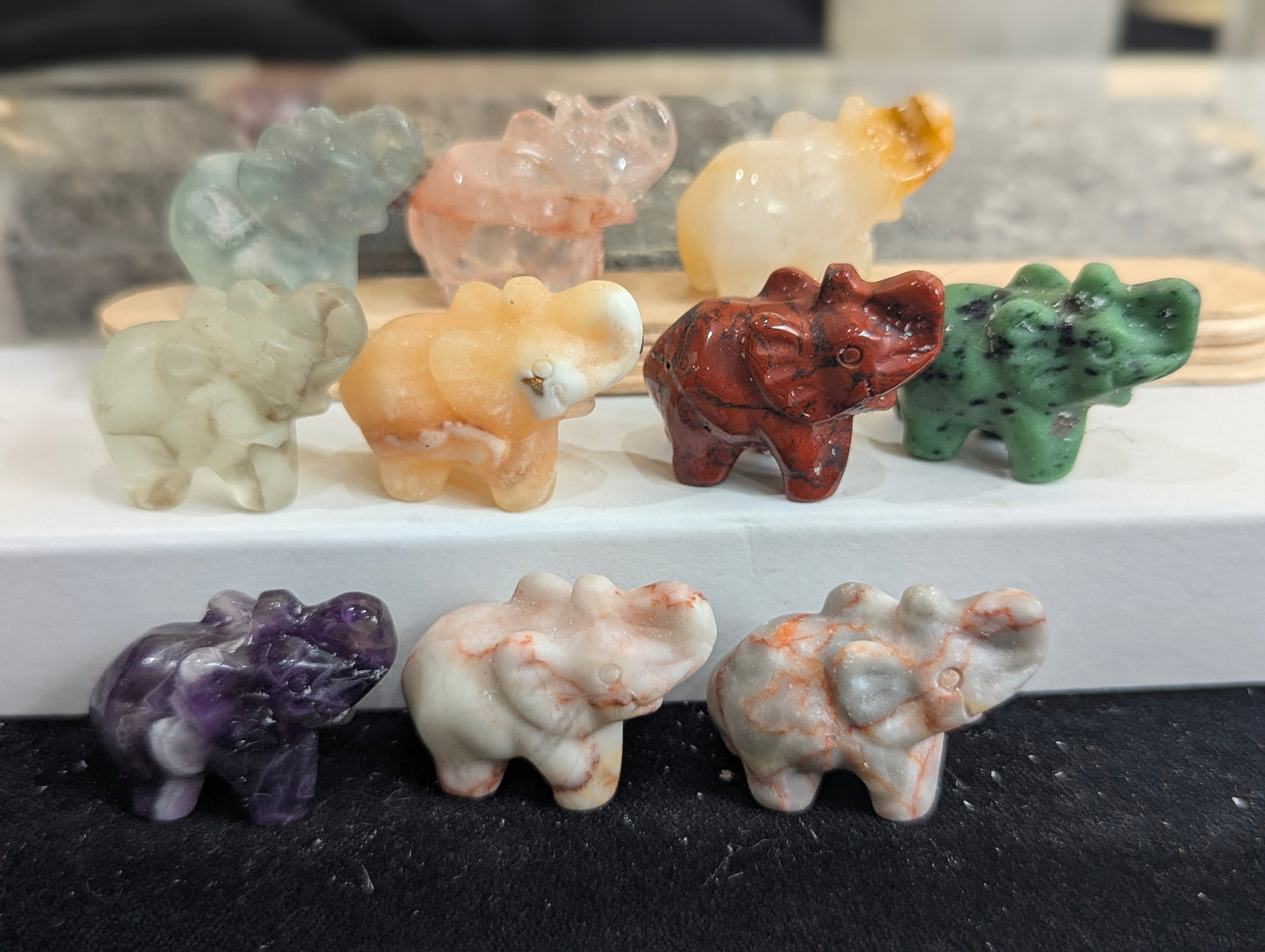 Tiny Elephant Mineral Totem ~ 1"