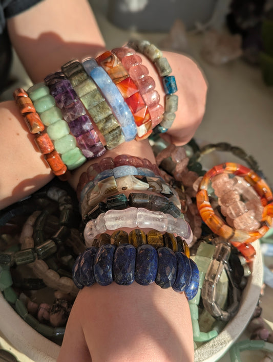 Mystery Crystal Segment Bracelet – Polished Natural Stone | Blind Grab