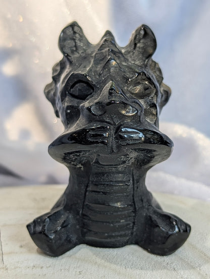 Black Obsidian Dragon Trio, "See No Evil, Hear No Evil, Speak No Evil" | Auspiciousness, Wisdom, Mindfulness | ~ 2.5in.