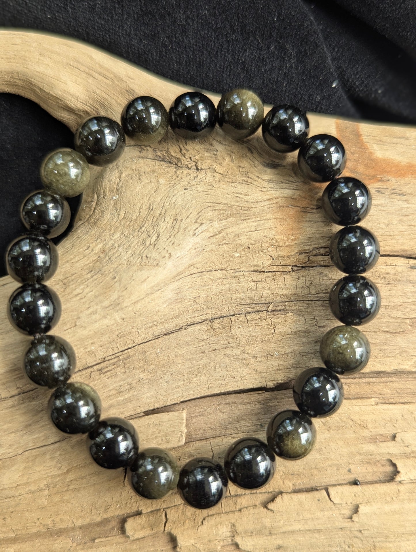 Golden Obsidian Bracelet — 6mm, 8mm & 12mm round Beads