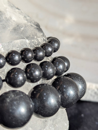 Shungite Bracelet – 7mm, 8mm & 14mm Polished Round Beads