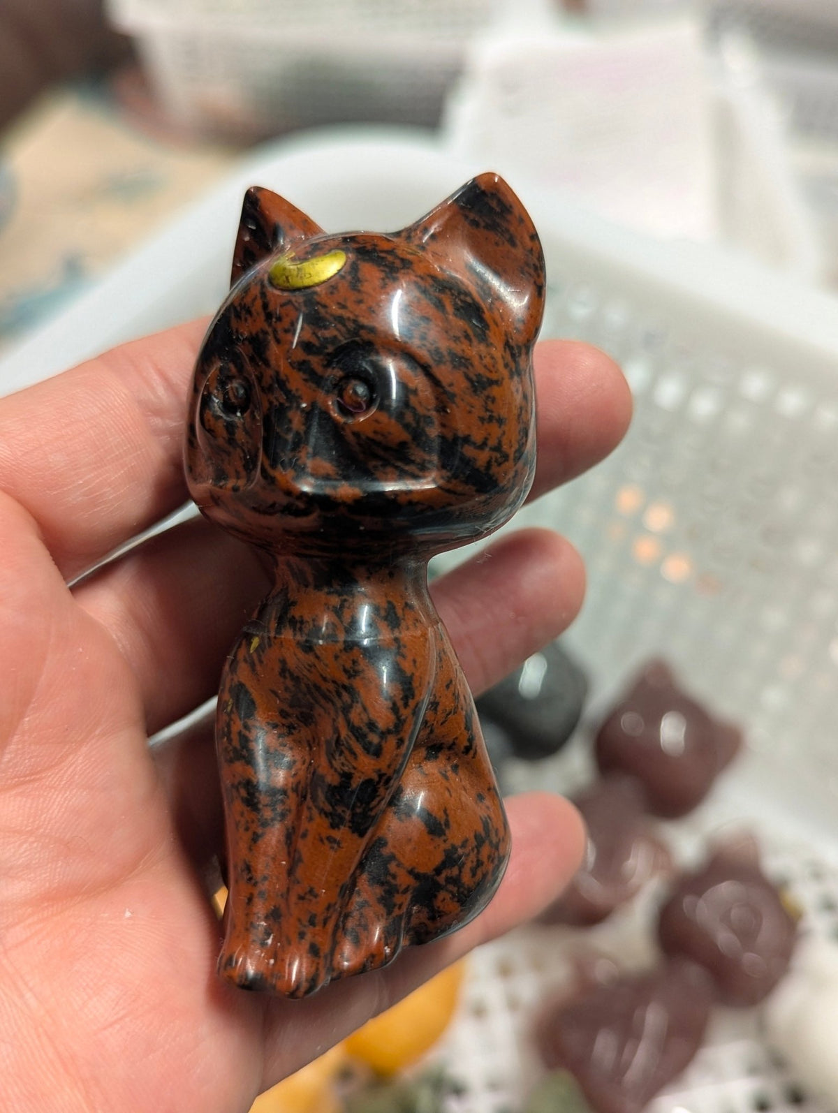 Luna Cat Moon Cat Crystal Carvings 3in. - choose your mineral - Legacy Crystals and Minerals