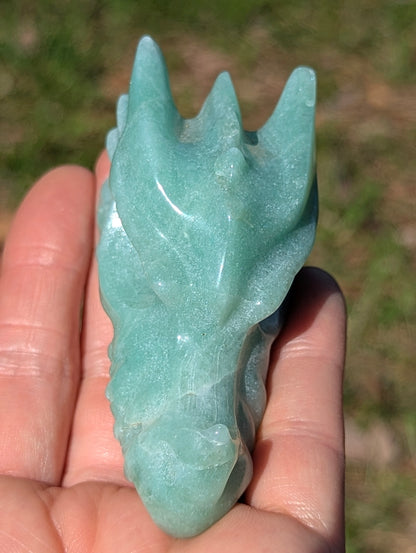 Green Aventurine Dragon Head Carving - 120g