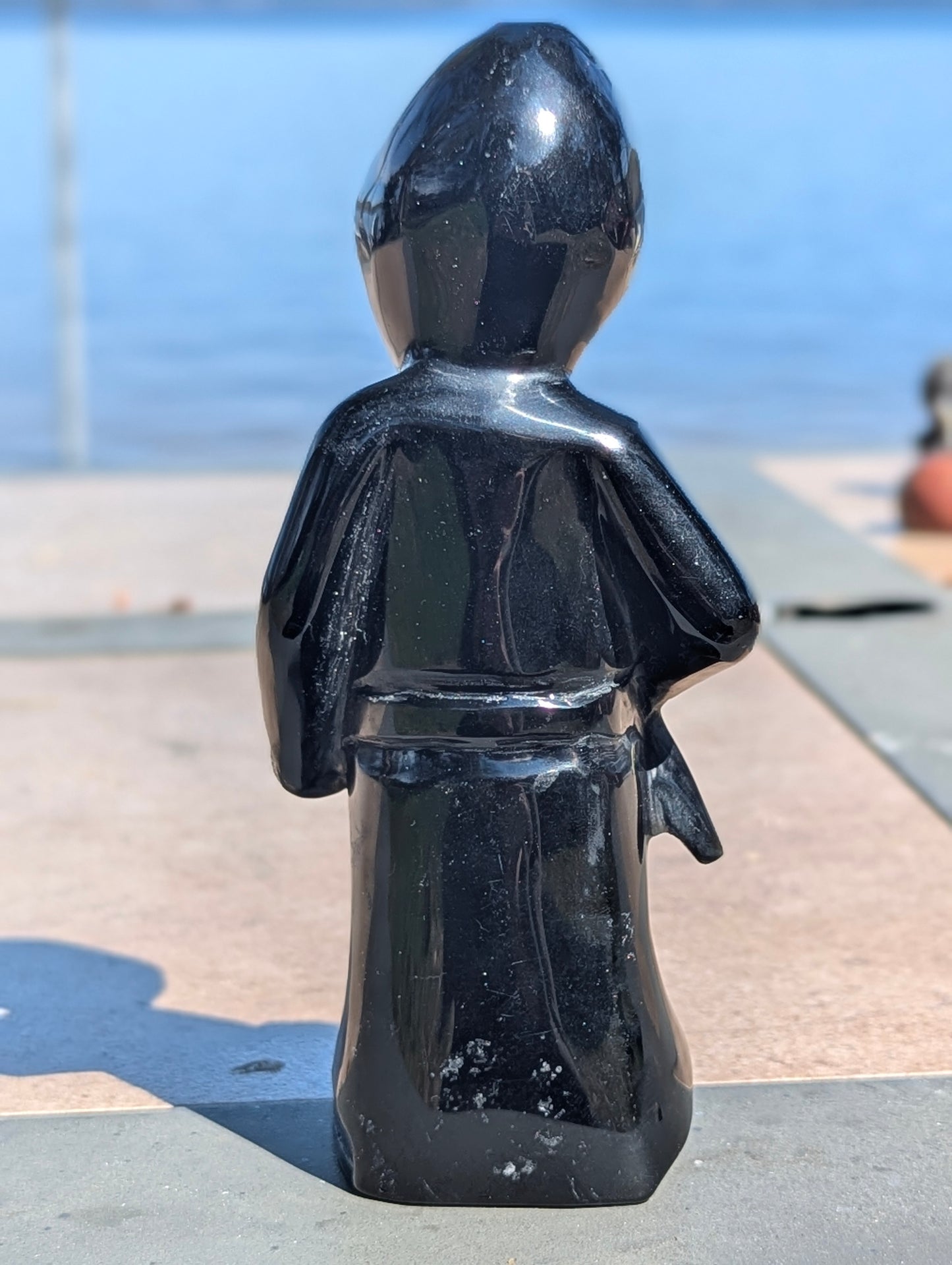 Black Obsidian Ghostface Scream Carving - large