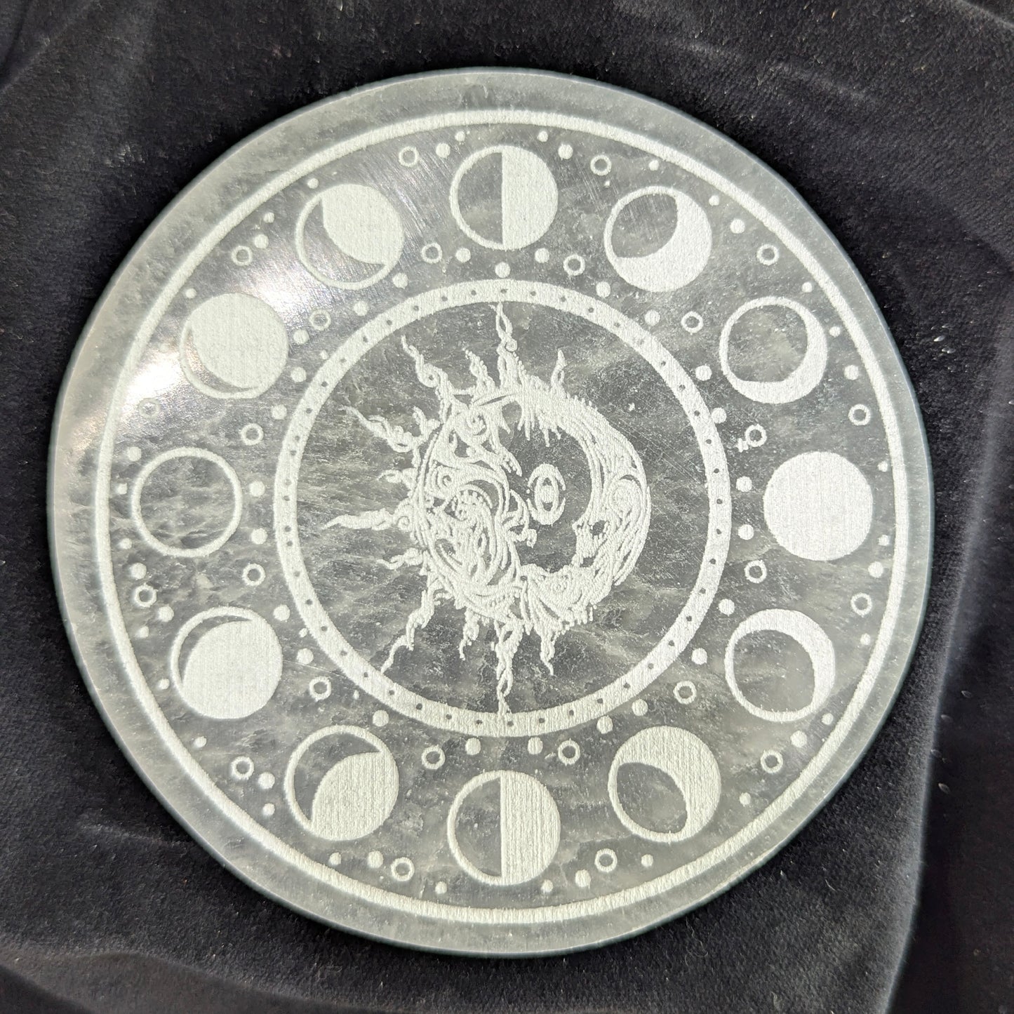 Engraved Selenite Charging & Cleansing Plates