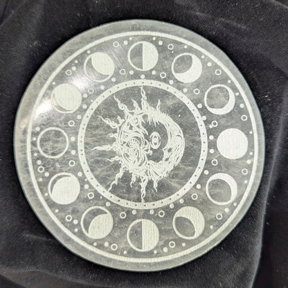Engraved Selenite Charging & Cleansing Plates