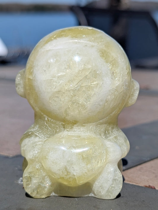 Lemon Quartz Astronaut Carving