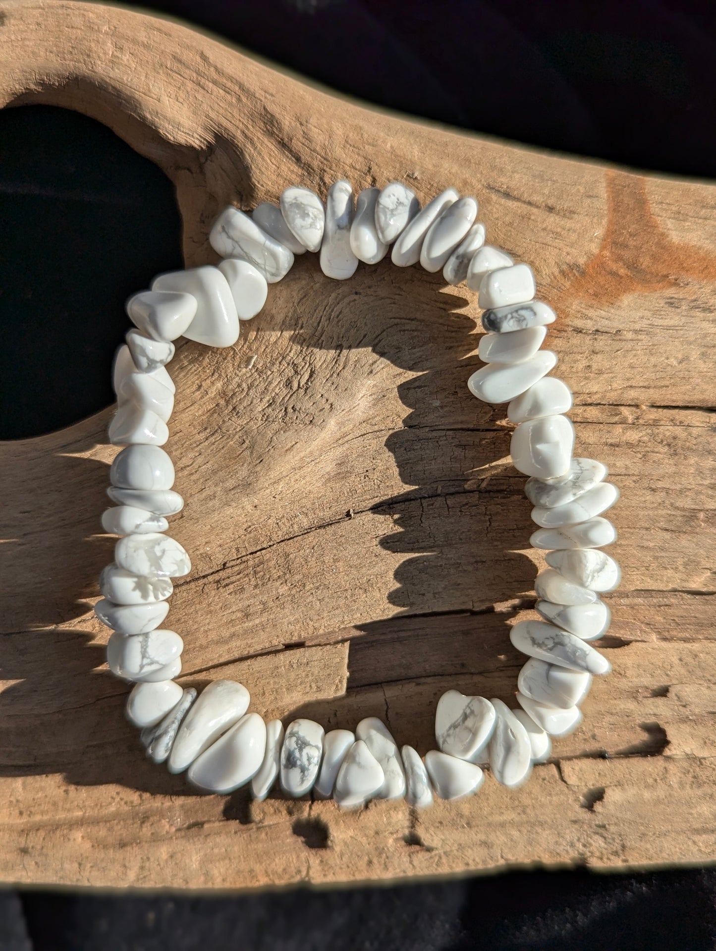 Howlite Bracelet — Chip, 6mm, 8mm & 12mm Round Beads