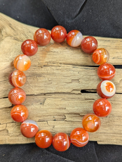 Red Sardonyx Bracelet – 6mm & 12mm Natural Banded Agate
