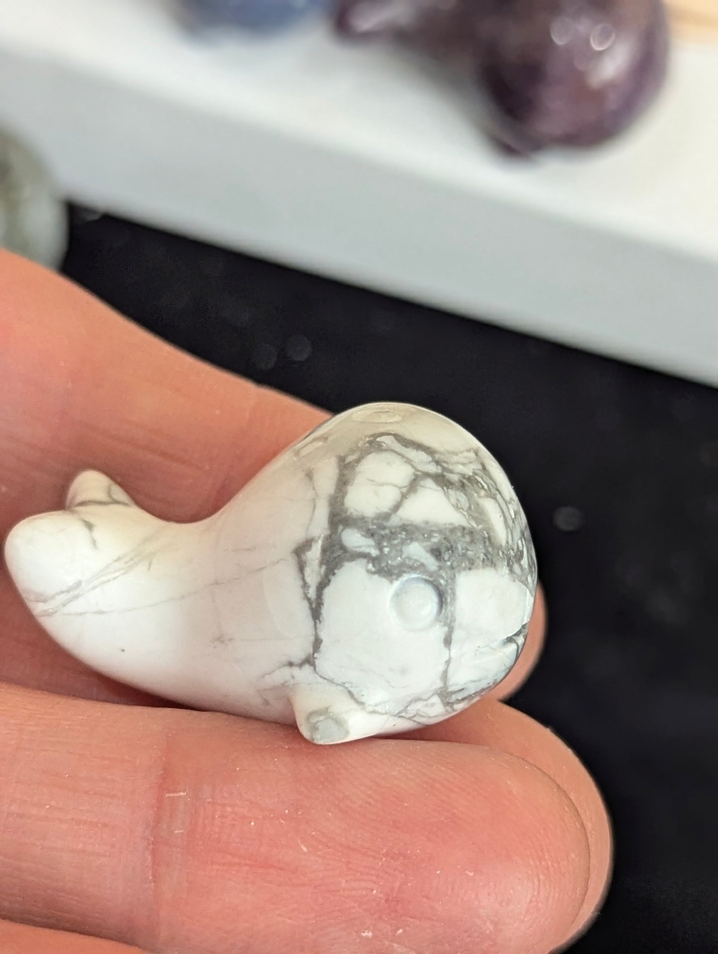 Tiny Whale Mineral Totem ~ 1"