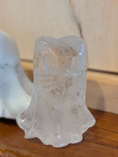 Tiny Ghost Cat Mineral Totem ~ 1"