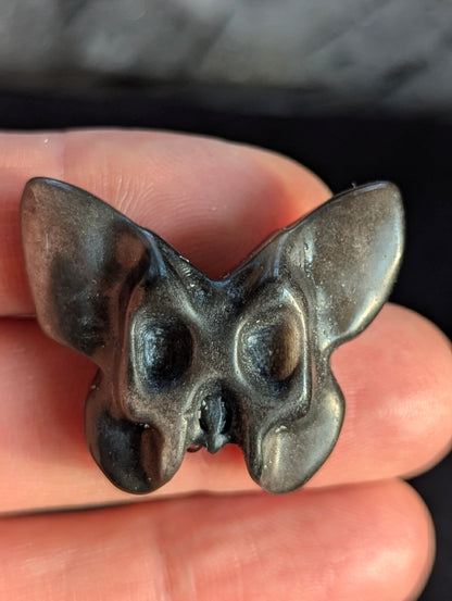 Tiny Death Head Skull Hawk Moth Mineral Totem ~ 1"