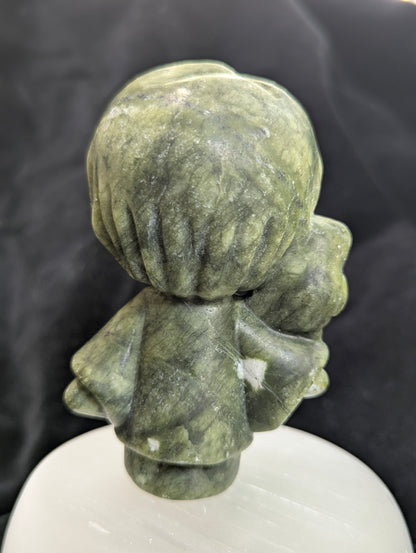 Jade verte sculptée Harry Potter et Hedwige