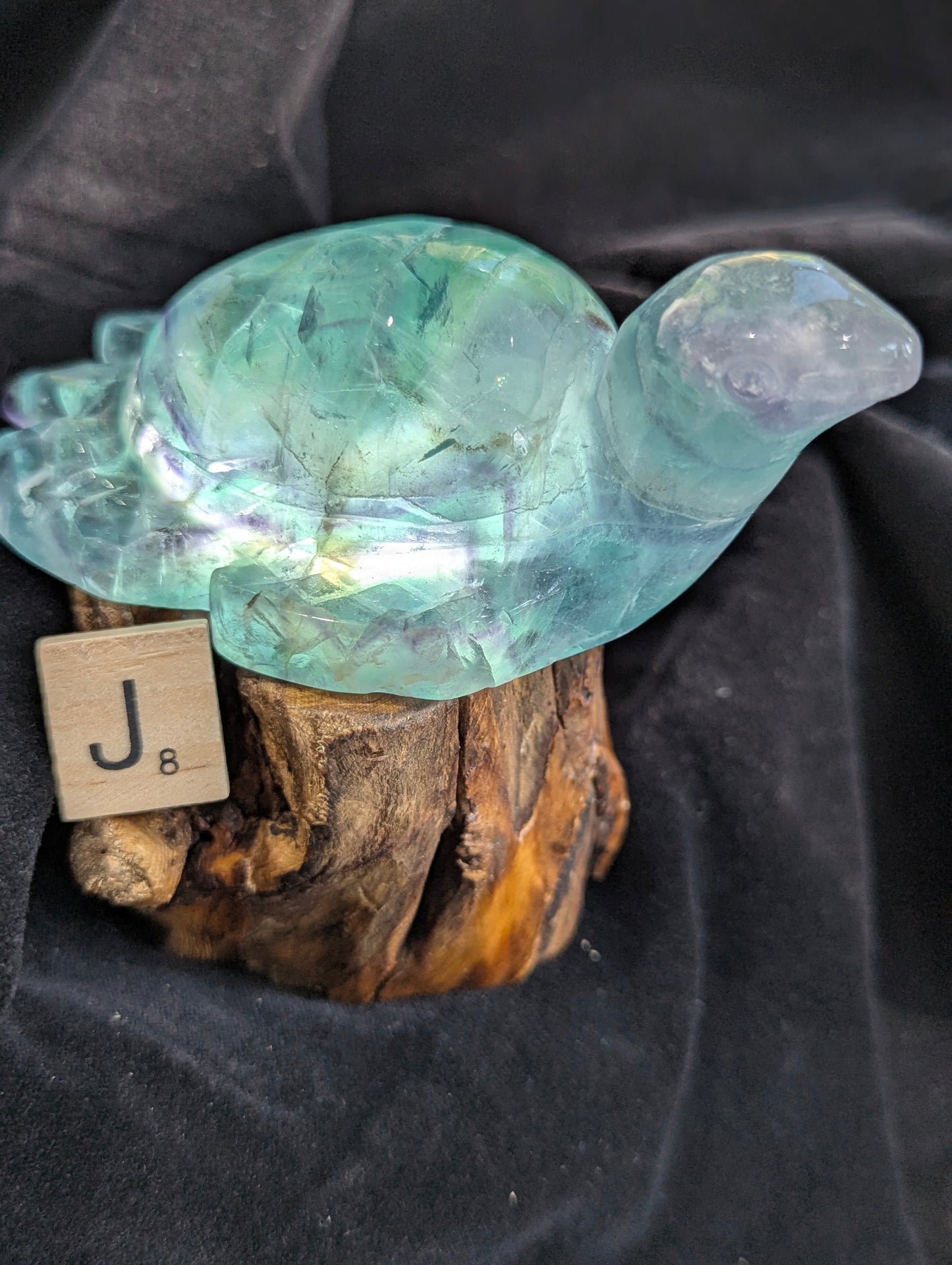 Rainbow Fluorite Sea Turtle Carvings