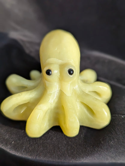 Yellow Jade & Green Aventurine Octopus Carvings | Adaptability, Intelligence, Intuition ~ 2", 190g