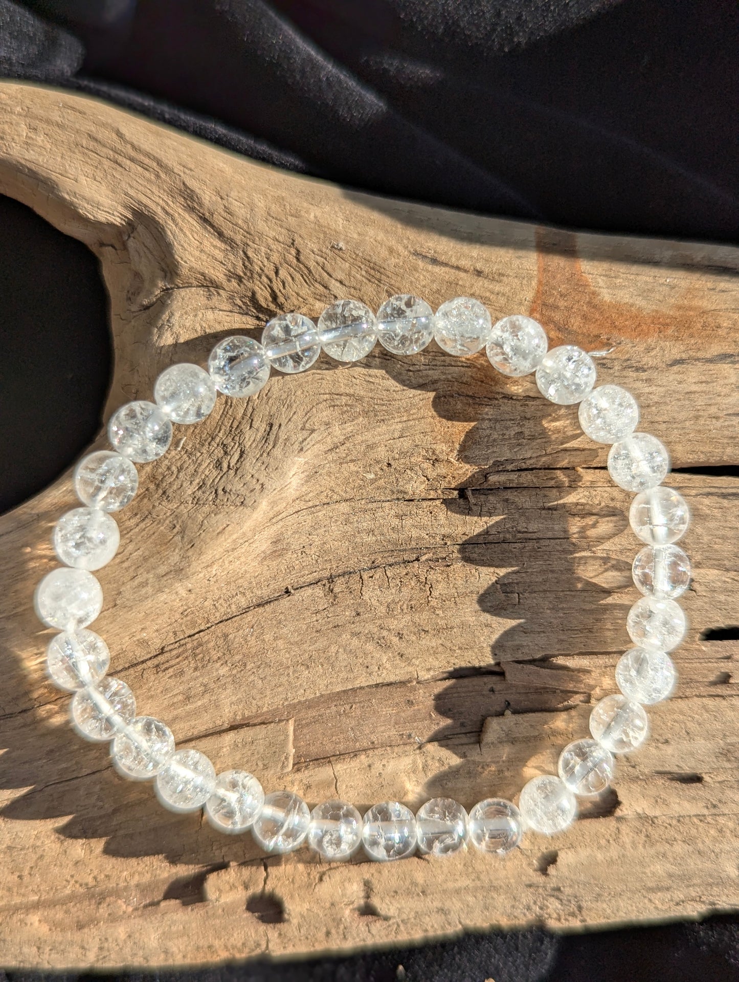 Clear Crackle Quartz Bracelet — 6mm, 8mm & 12mm Beads