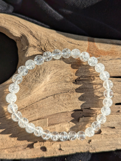 Clear Crackle Quartz Bracelet — 6mm, 8mm & 12mm Beads