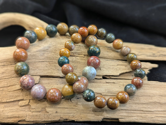 Bracelet en jaspe océan — 8 mm