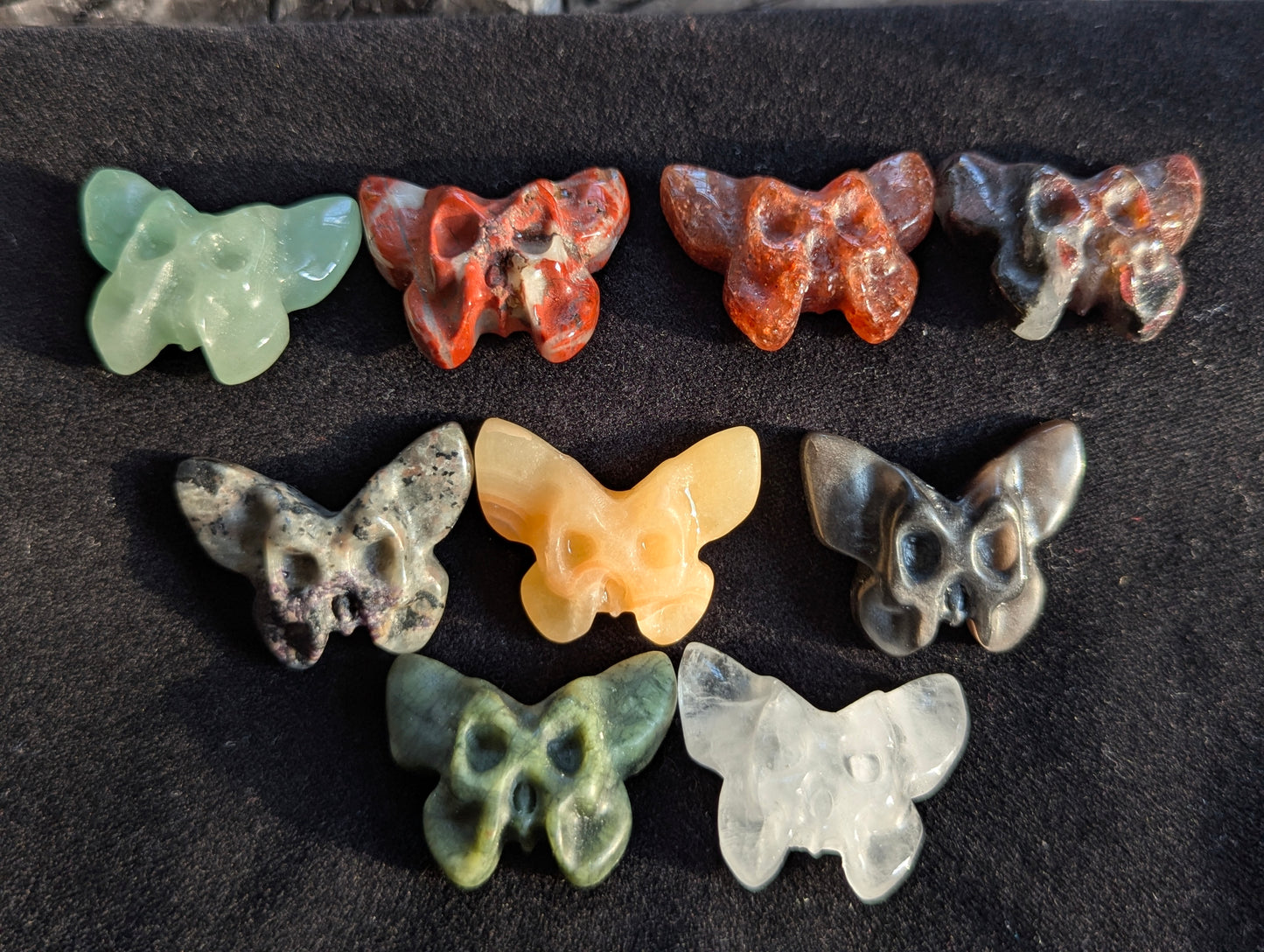 Tiny Death Head Skull Hawk Moth Mineral Totem ~ 1"