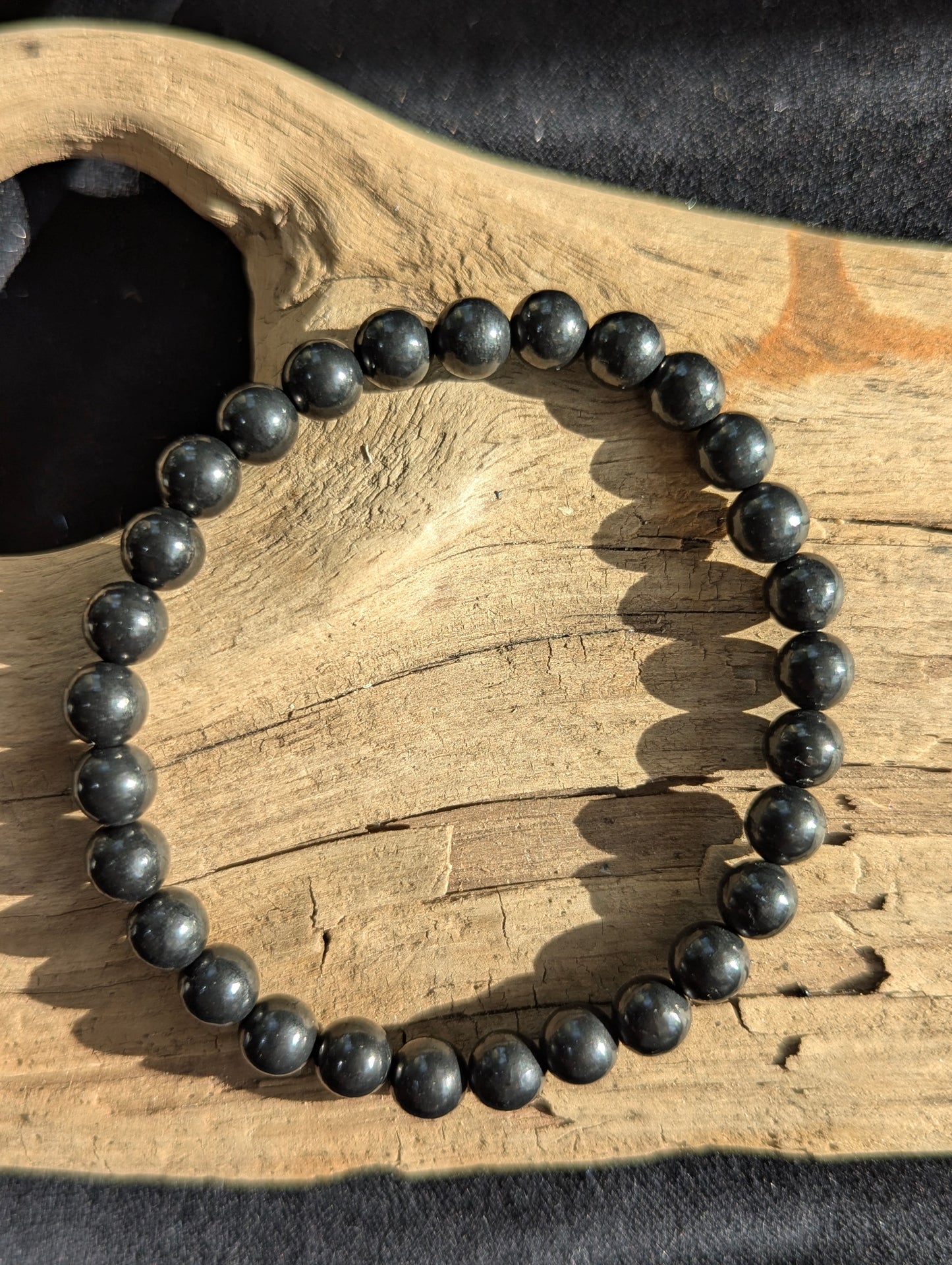Shungite Bracelet – 7mm, 8mm & 14mm Polished Round Beads
