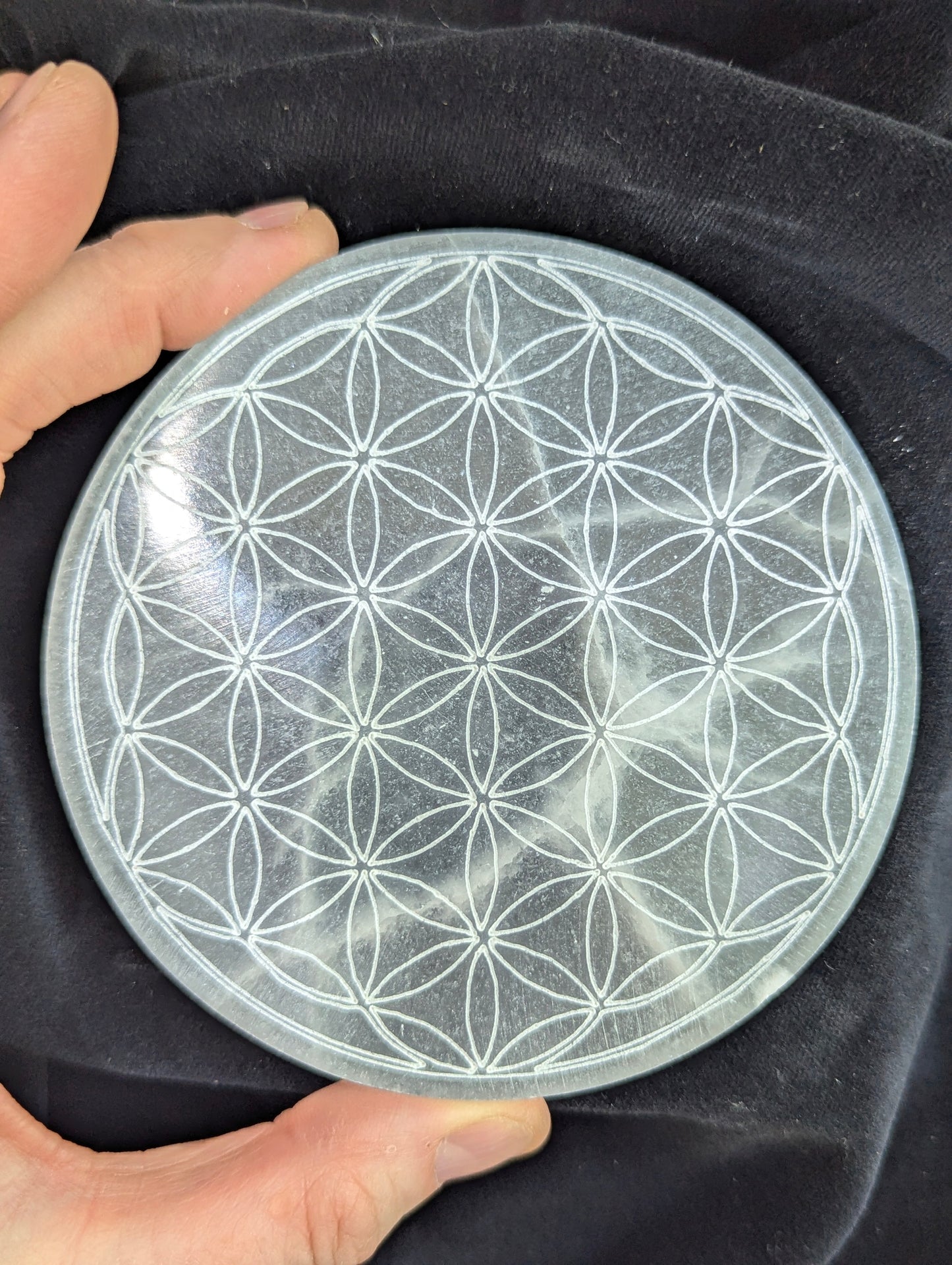 Engraved Selenite Charging & Cleansing Plates