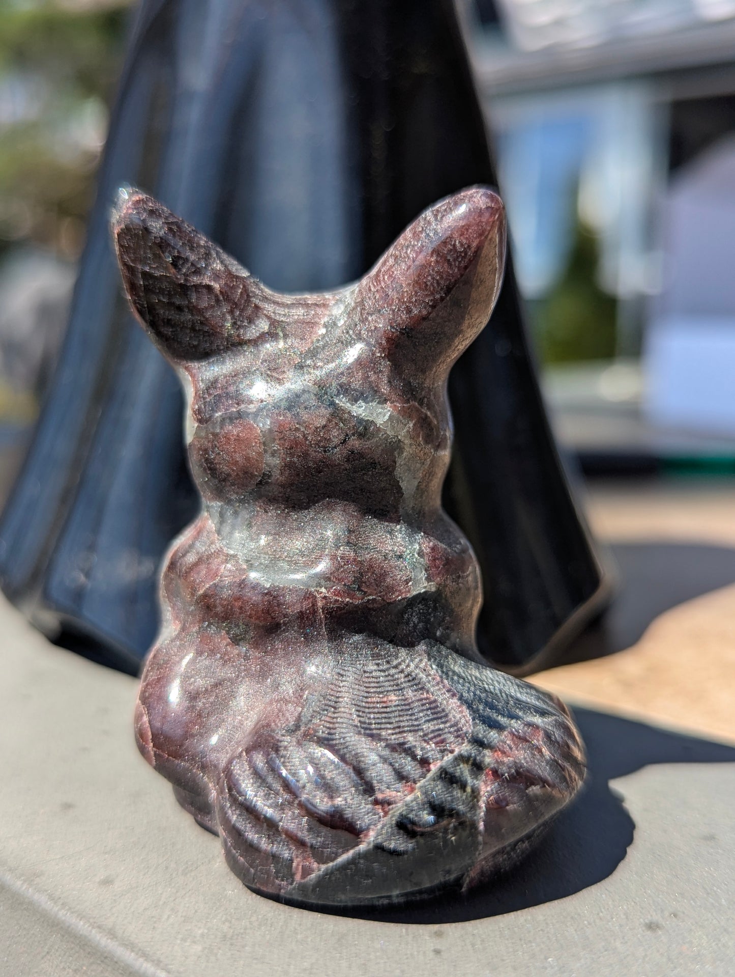 Garnet Eevee Carving - 2.4in., 130g