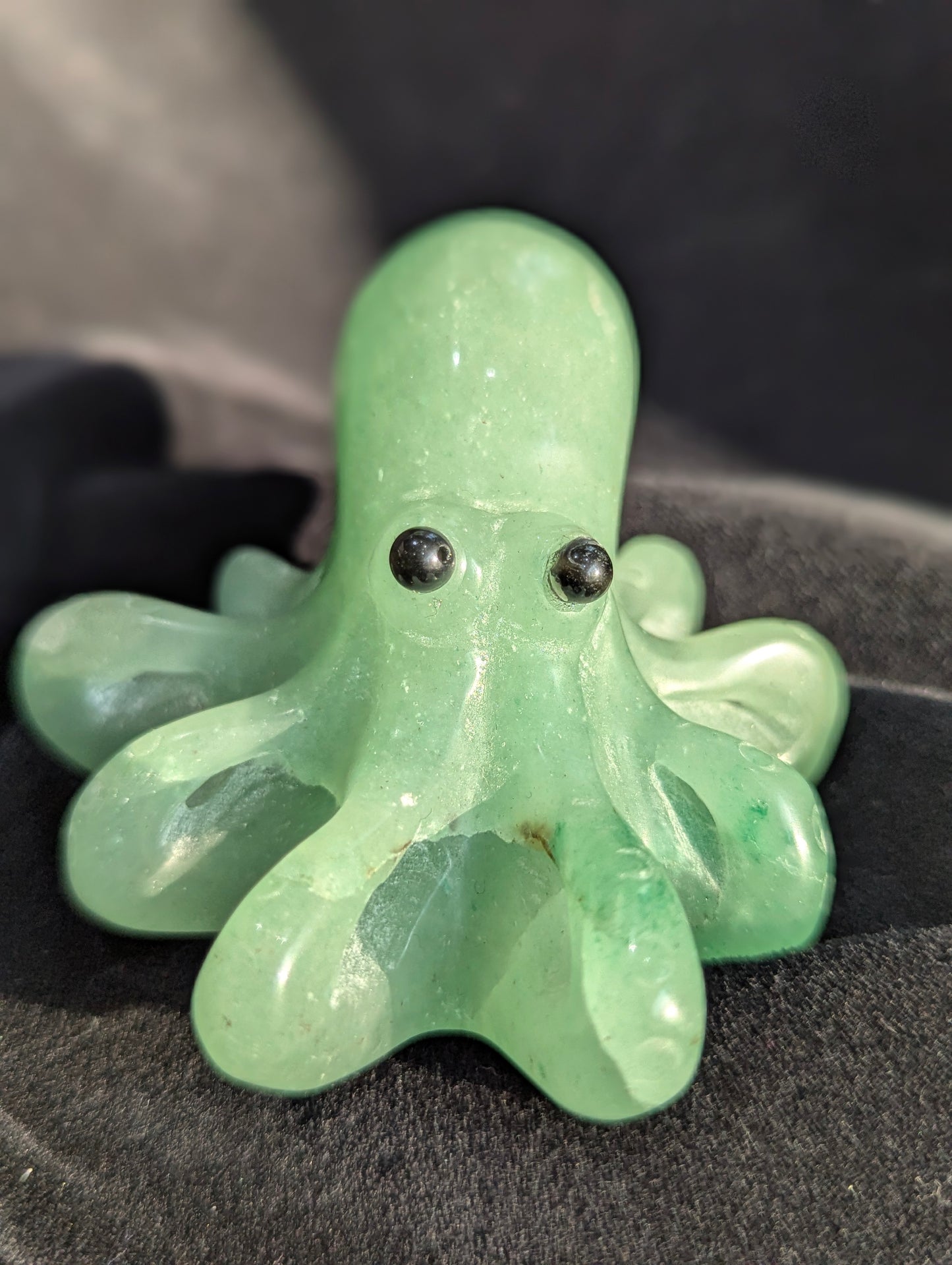 Yellow Jade & Green Aventurine Octopus Carvings | Adaptability, Intelligence, Intuition ~ 2", 190g