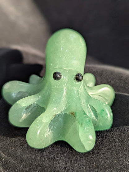 Yellow Jade & Green Aventurine Octopus Carvings | Adaptability, Intelligence, Intuition ~ 2", 190g