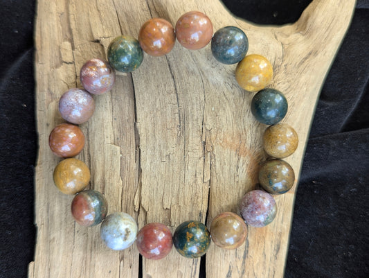 Bracelet en jaspe océan — 8 mm