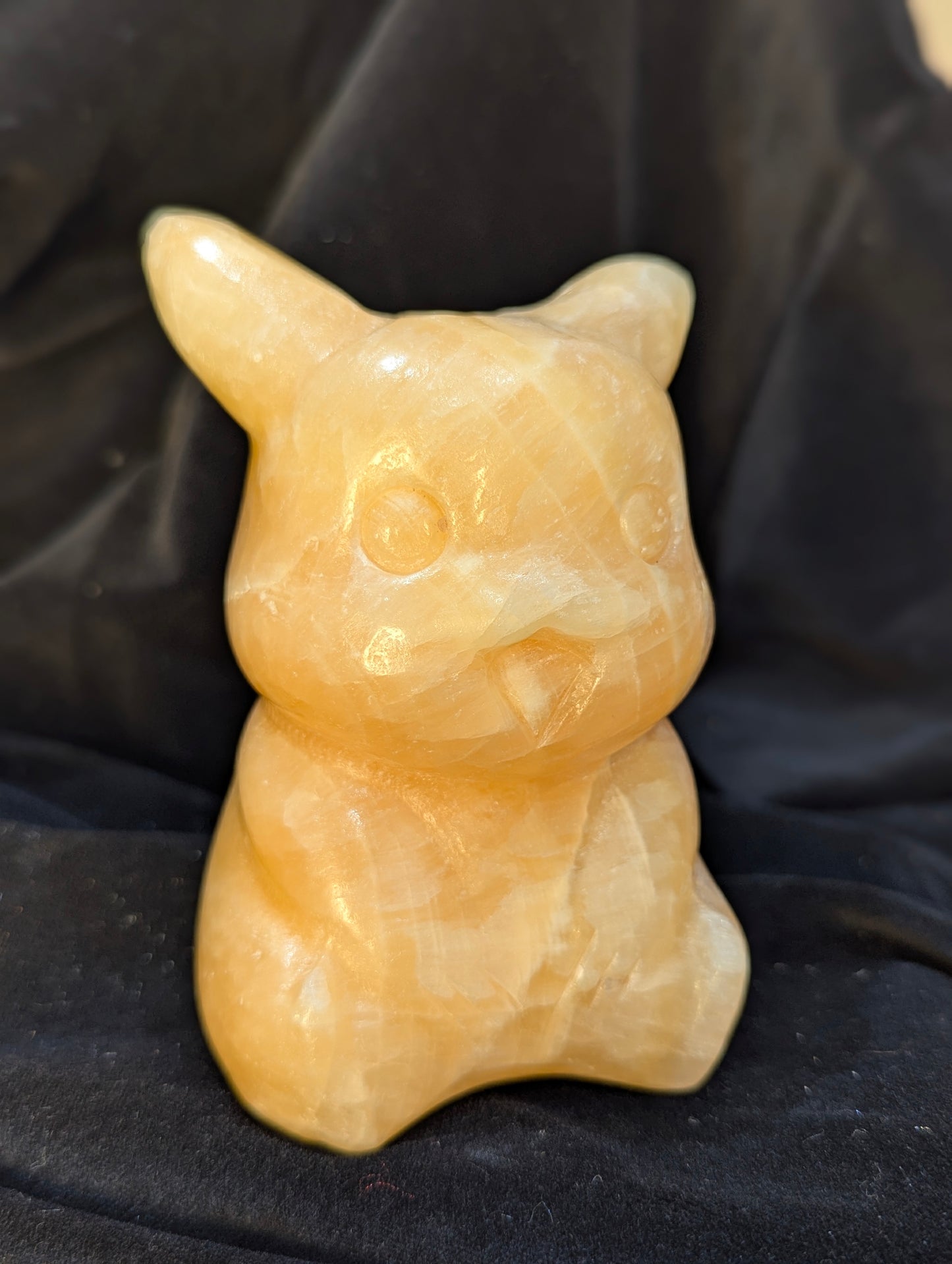 Orange Calcite Pikachu ~ 4.8in., 875g