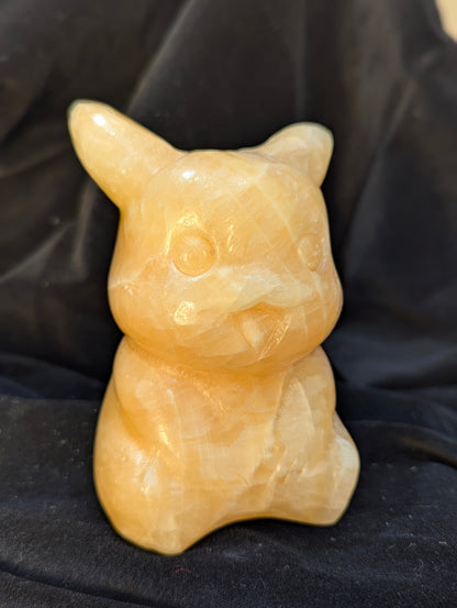 Orange Calcite Pikachu ~ 4.8in., 875g