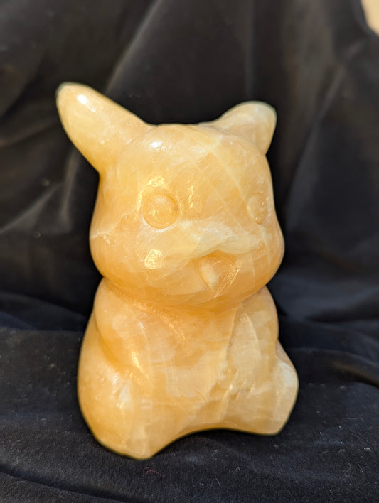 Orange Calcite Pikachu ~ 4.8in., 875g